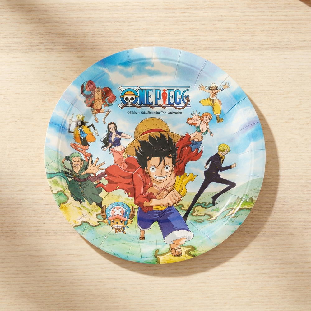 One Piece Paptallerkener - 8 stk (18 cm) | One Piece Tallerkner - Temashop