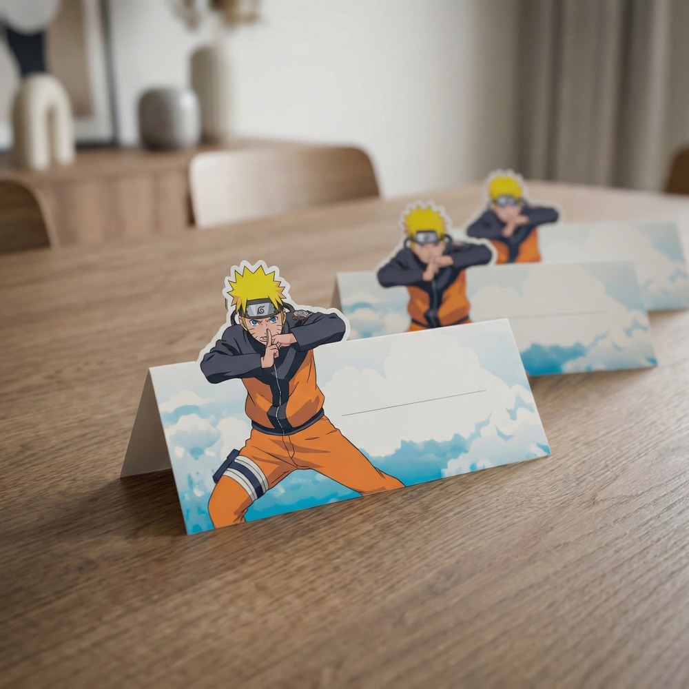 Naruto Bordkort - 8 stk (6 x 8 cm) | Naruto Bordnumre / bordkort / holdere - Temashop