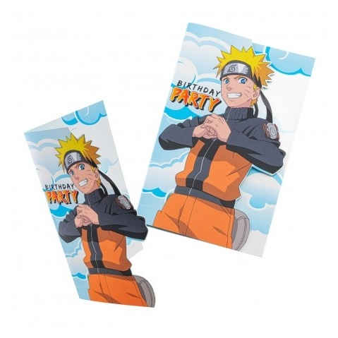 Naruto Shippuden Invitationer - 8 stk (16 cm) | Naruto Invitationer - Temashop