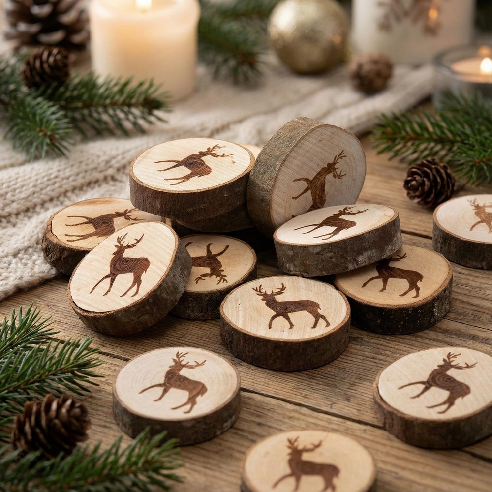 Trækonfetti Med Hjorteemotiv