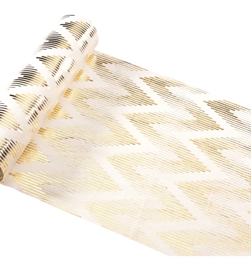 Zigzag Velour Bordløber Guld