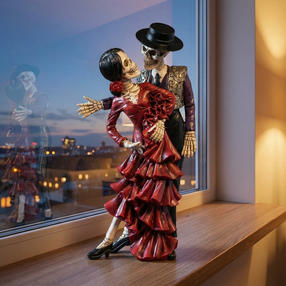Dansende Skeletpar Skulptur