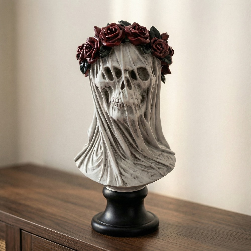 Marmor Skeletbrud Skulptur