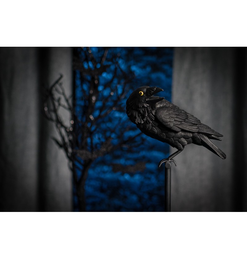 Ravn Skulptur Sort