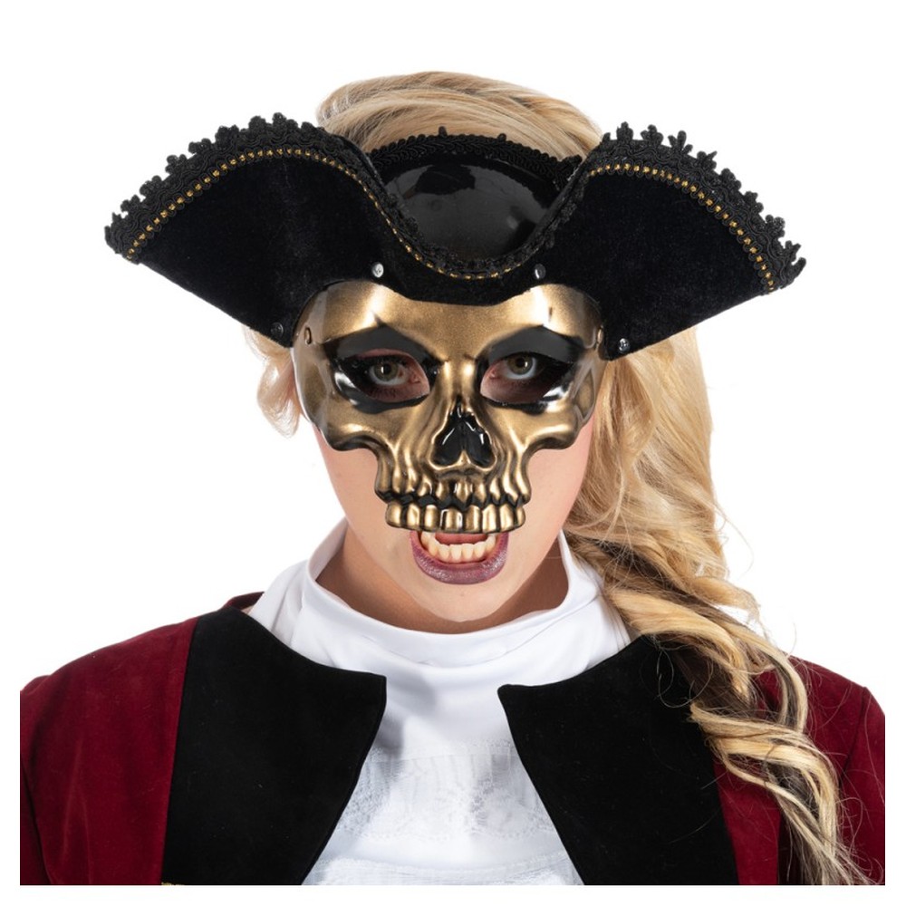 Pirat Kranie Maske Guld