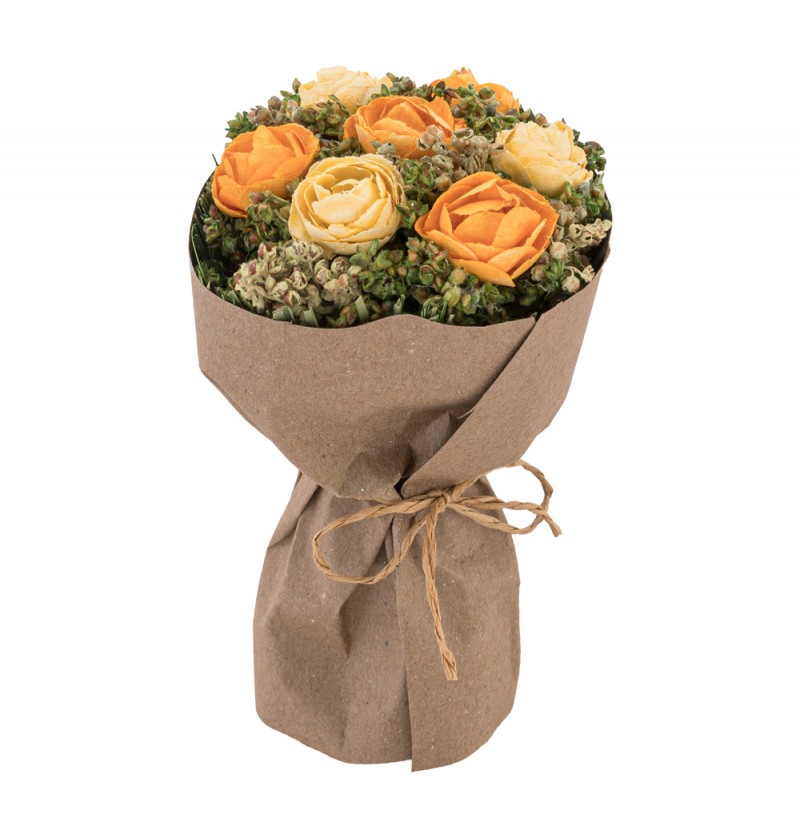 Kunstig Rosebuket Orange - 1 stk (9 x 14 cm) | Blomst Kunstige blomster - Temashop