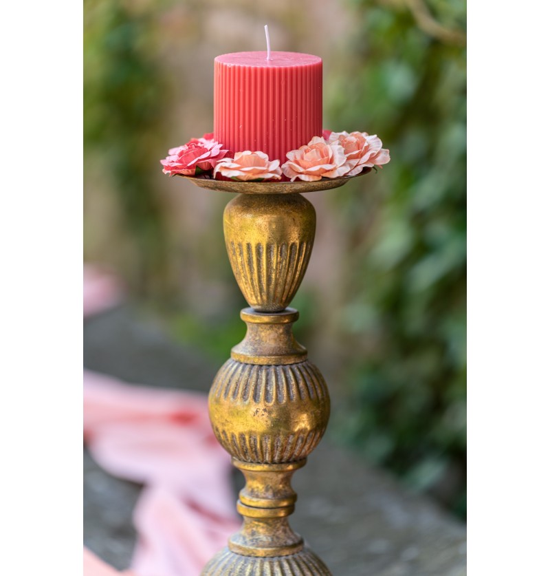 Antik Lysestage Guld - 1 stk (Ø 13 x 43 cm) - Temashop