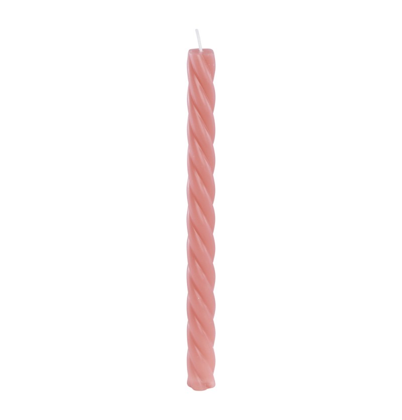 Spiral Stagelys Flamingo Rosa - 2 stk (2,2 x 26 cm) | Pink tema Lys / lysestager - Temashop