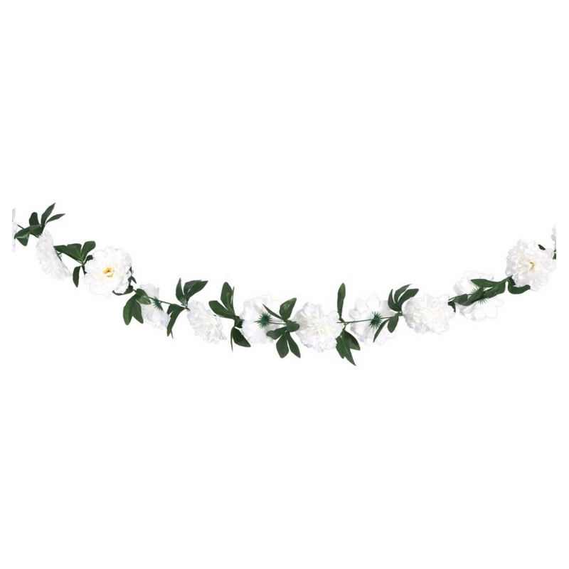 Kunstig Pæonguirlande Hvid