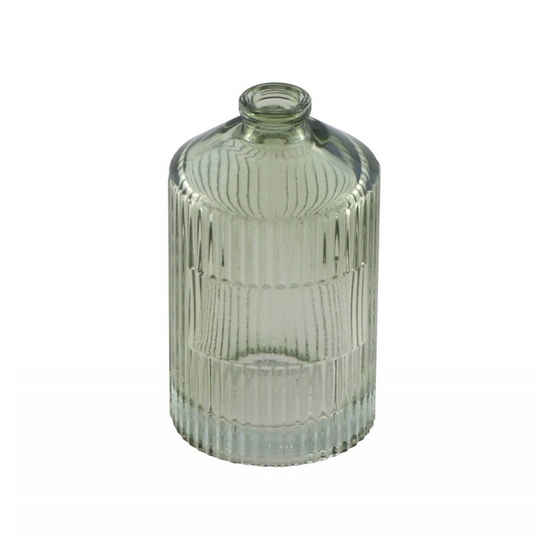 Mini Stribet Glasvase Salviegrøn - 1 stk (4,3 x 7,5 cm) - Temashop