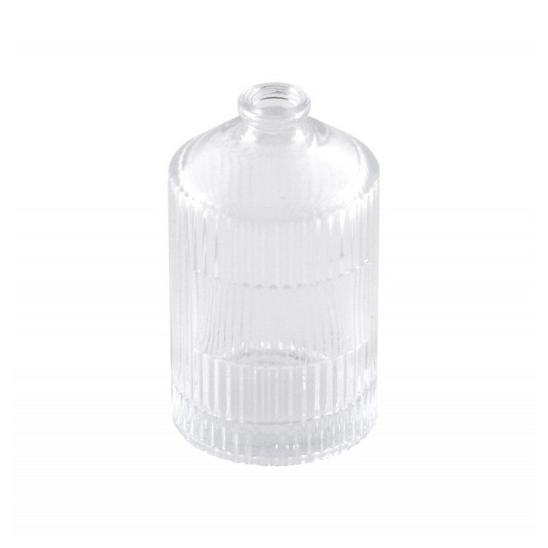 Mini Stribet Glasvase Klar - 1 stk (4,3 x 7,5 cm) - Temashop
