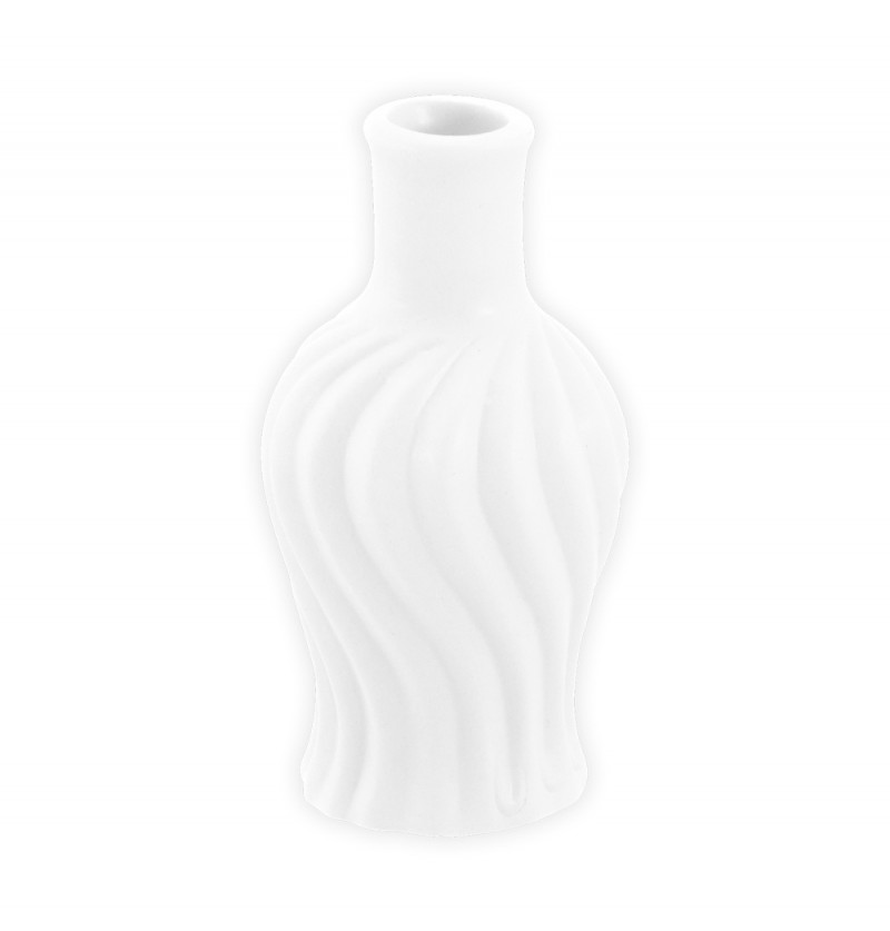 Mini Torsade Vase Hvid - 1 stk (4,5 x 8,5 cm) - Temashop