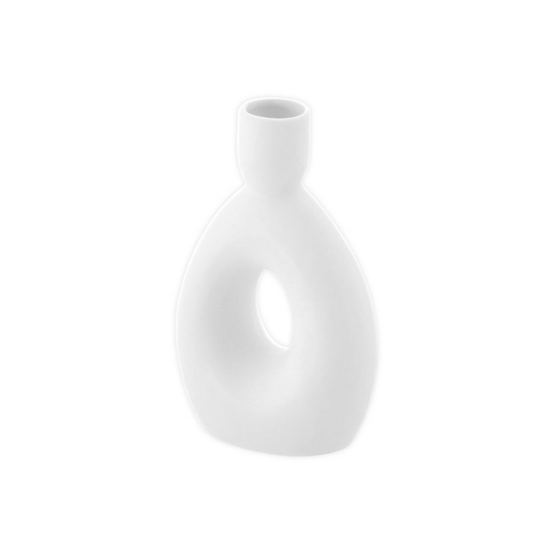 Bougeoir Keramikvase Hvid - 1 stk (8,7 x 4,3 x 14 cm) - Temashop