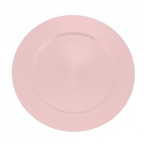 Plast Dækketallerken Lyserød - 1 stk (33 cm) | Lyserødt Tema Tallerkner - Temashop