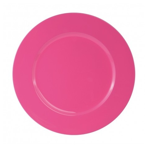 Plast Dækketallerken Hindbærrosa - 1 stk (33 cm) | Pink tema Tallerkner - Temashop