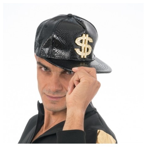 Dollar Rapper Kasket Sort | Penge Hat / Hue / Hjelm - Hovedtilbehør - Temashop