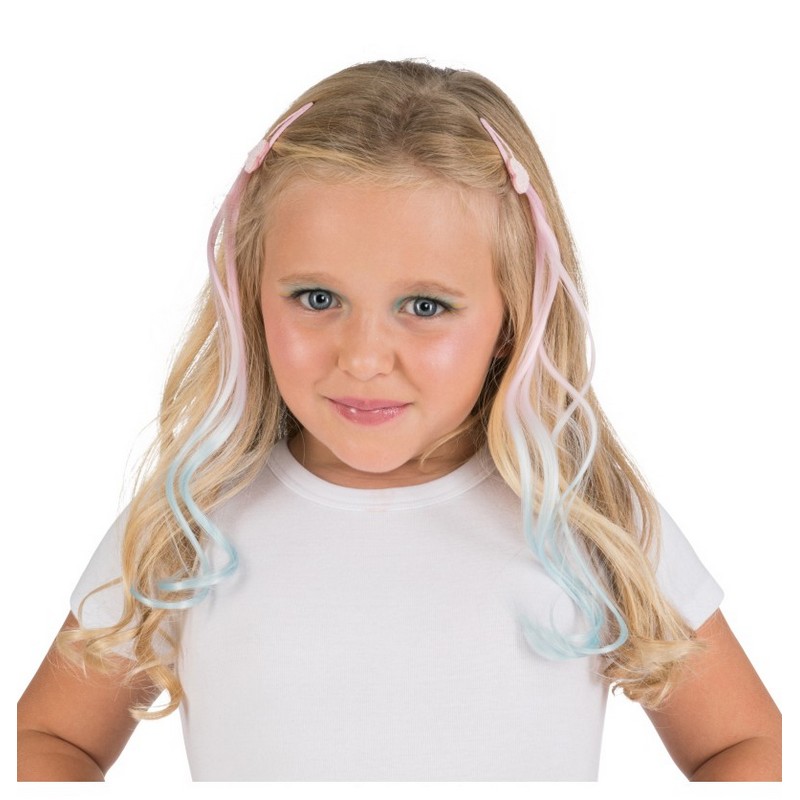 Hårclips Extensions Lyserød/Lyseblå | Havfrue Hårclips - Hovedtilbehør - Temashop