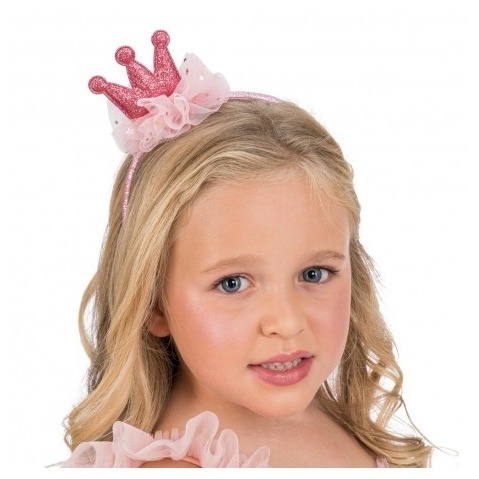 Hårbøjle Med Glimmerkrone Til Børn (10 x 6 cm) | Prinsesse Hårbøjle / Pandebånd / Hårbånd - Hovedtilbehør - Temashop