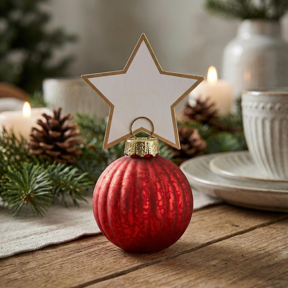 Julekugle Bordkort Rød