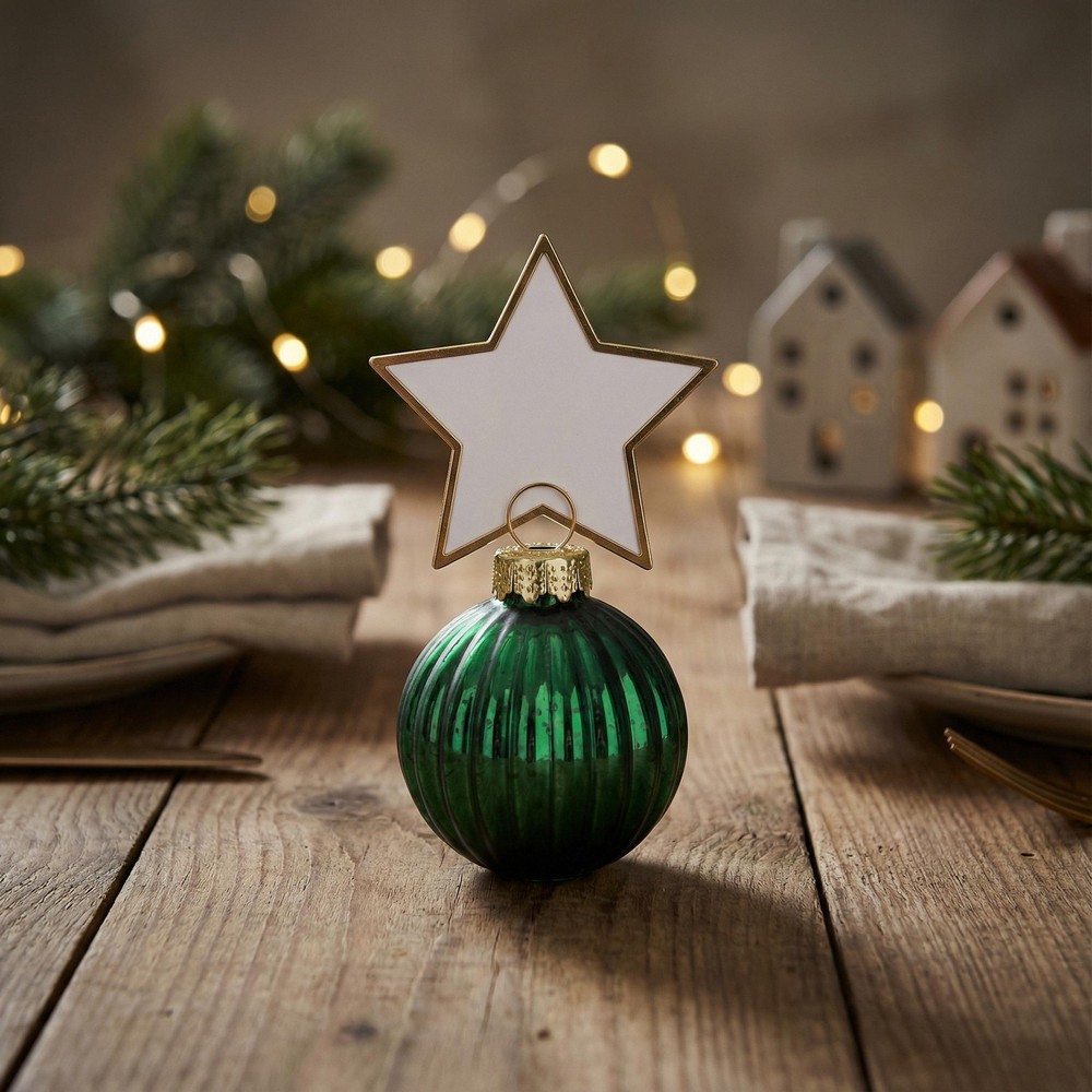 Julekugle Bordkort Grøn