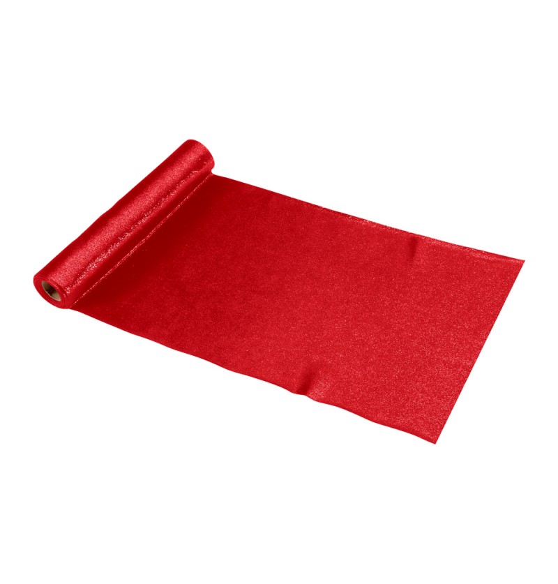 Glimmer Velour Bordløber Rød