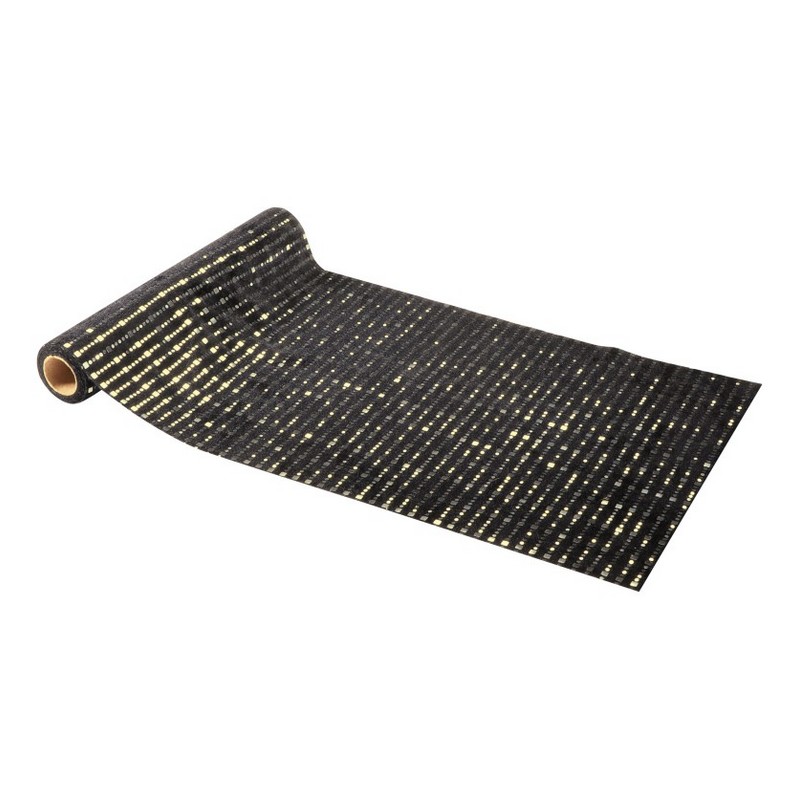 Velour Bordløber Sort/Guld