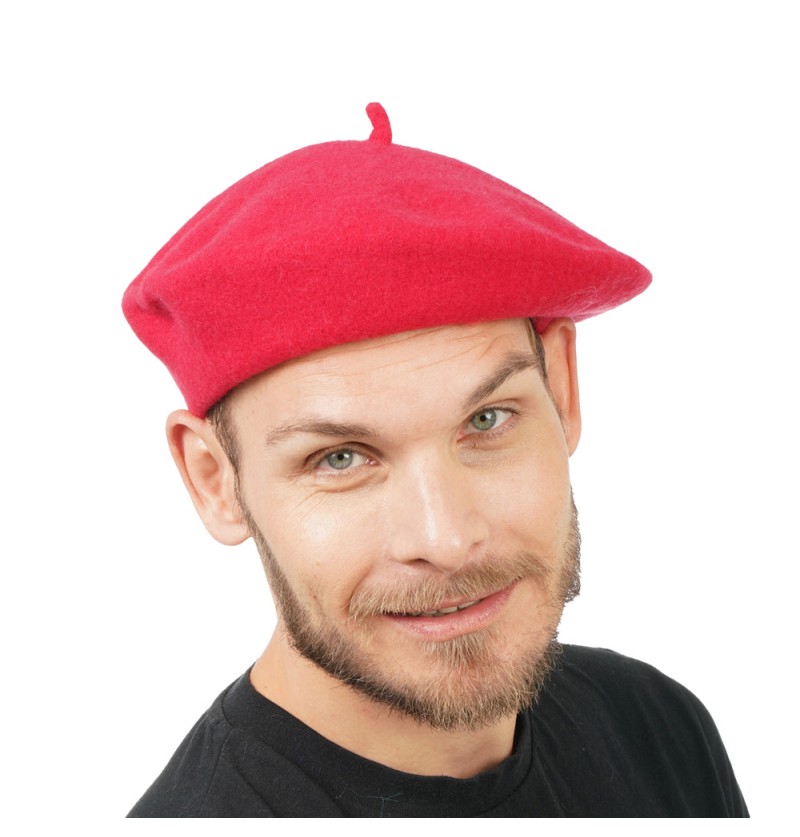Fransk Baret Rød | Frankrig Hat / Hue / Hjelm - Hovedtilbehør - Temashop