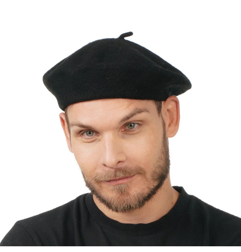 Fransk Baret Sort | Frankrig Hat / Hue / Hjelm - Hovedtilbehør - Temashop
