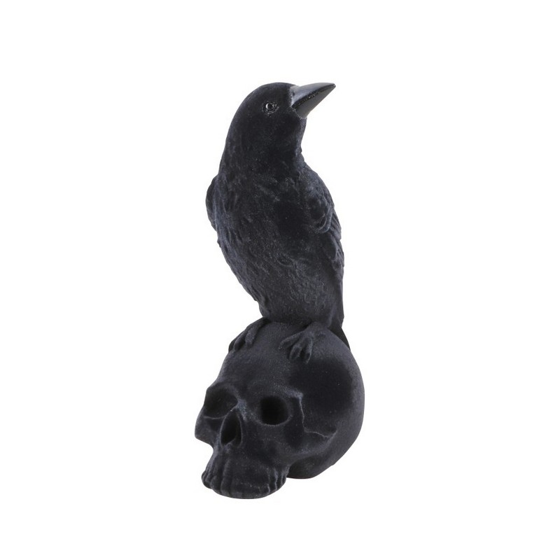 Velour Ravn På Sten Sort