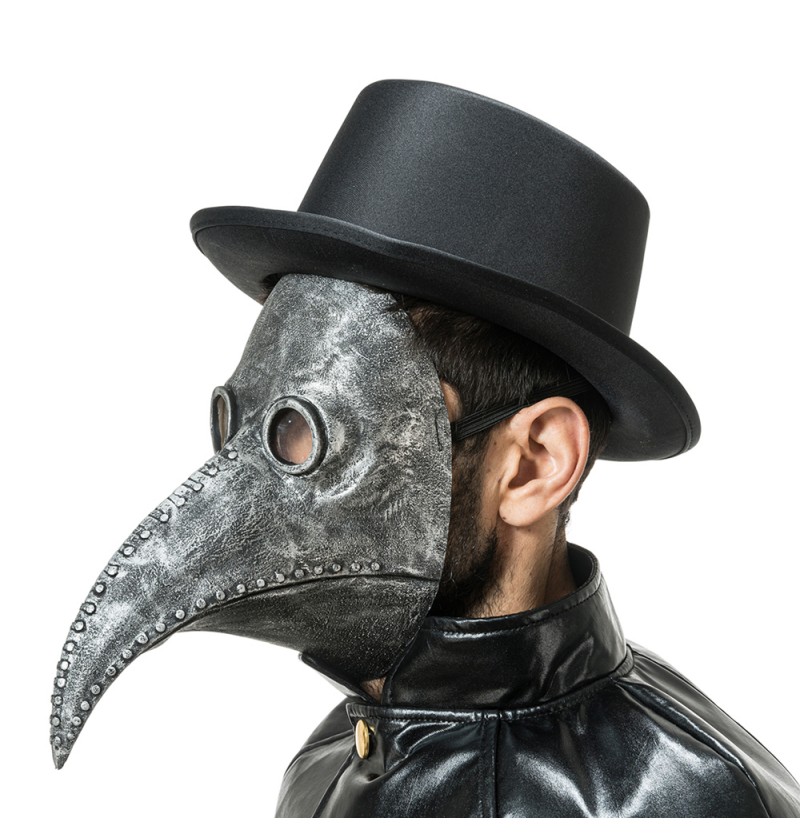 Plague Doctor Latexmaske Sort