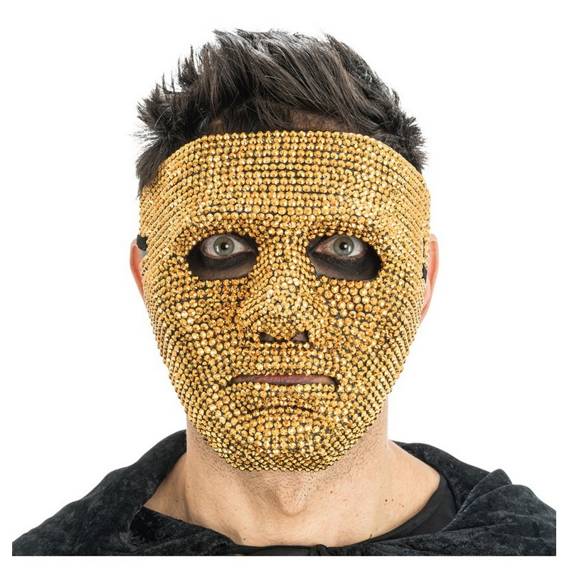 Anonym Diamant Maske Guld (17,5 x 10 x 17 cm) | Halloween Maske - Hovedtilbehør - Temashop