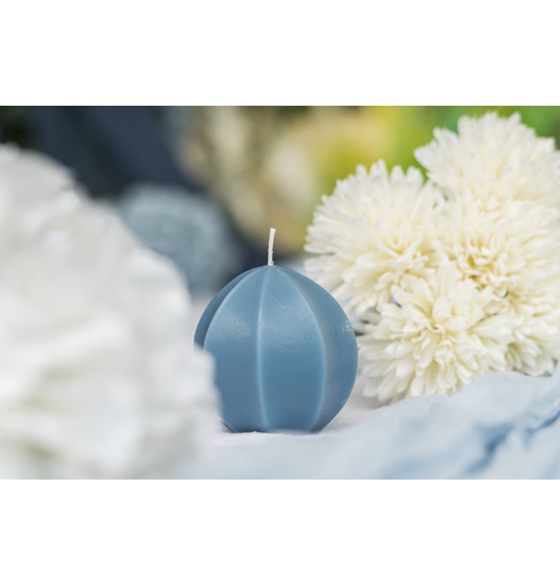 Stjernefrugt Lys Stålblå - 1 stk (7,1 x 7,1 x 7,2 cm) | Lyseblåt Tema Lys / lysestager - Temashop