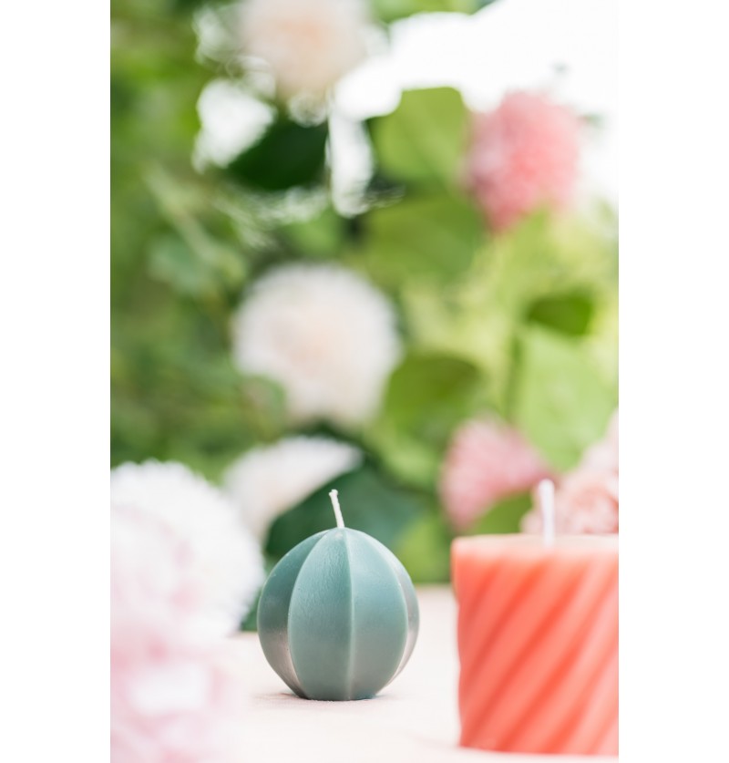 Stjernefrugt Lys Olivengrøn - 1 stk (7,1 x 7,1 x 7,2 cm) | Grønt tema Lys / lysestager - Temashop