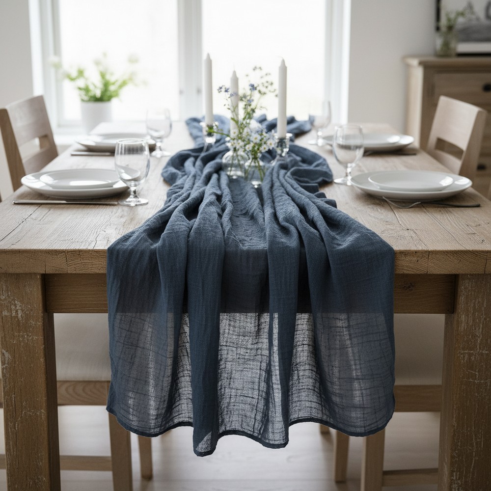 Gaze Bordløber Denimblå