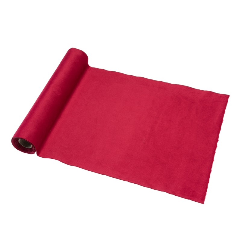 Romantisk Velour Bordløber Rød