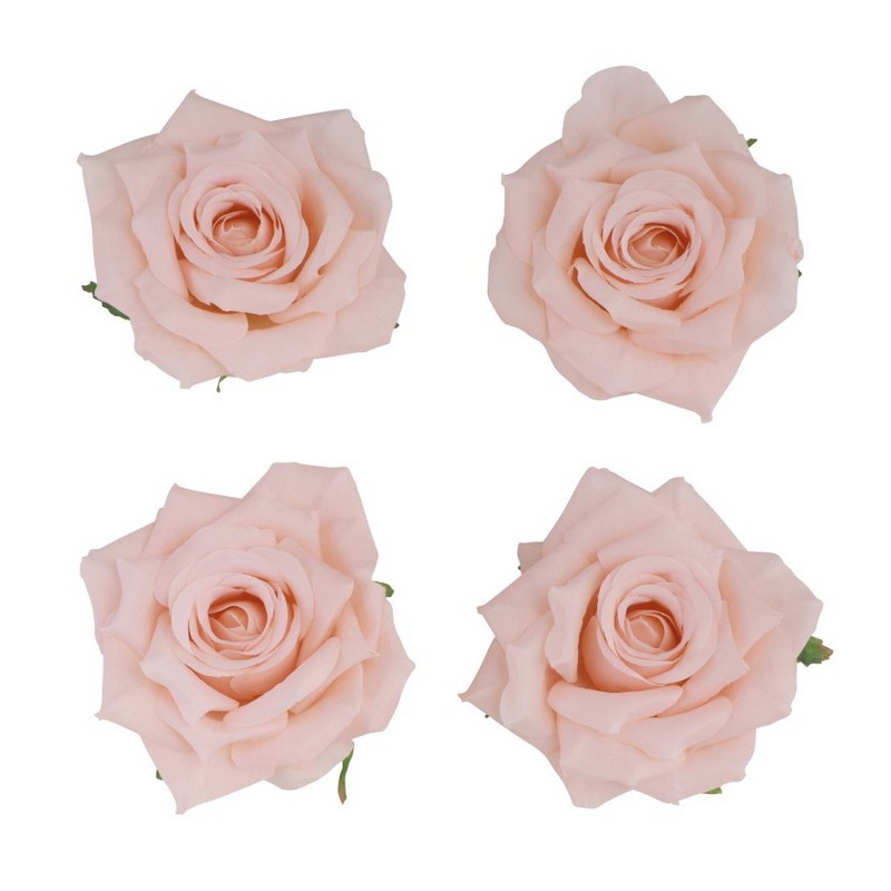 Kunstige Roser Lyserød - 4 stk (9.5 x 5.5 cm) | Blomst Kunstige blomster - Temashop