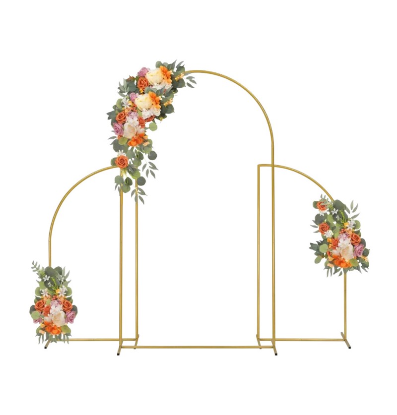 Bueformet Vægbaggrund Metal Guld - 3 stk (80 x 160 cm & 120 x 220 cm & 80 x 160 cm) - Temashop