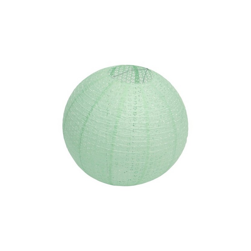 Papir Kuglelanterne Salviegrøn - 1 stk (60 cm x 56 cm) | Grønt tema Lanterner - Temashop