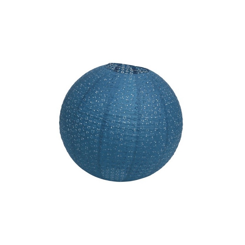 Papir Kuglelanterne Denimblå - 1 stk (60 cm x 56 cm) | Blåt tema Lanterner - Temashop
