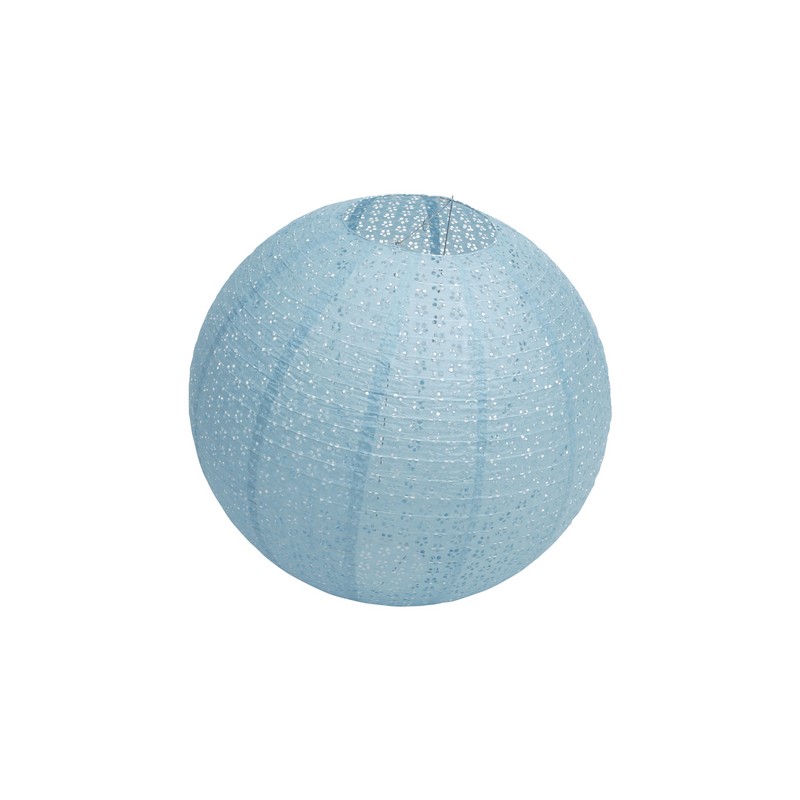 Papir Kuglelanterne Stålblå - 1 stk (60 cm x 56 cm) | Lyseblåt Tema Lanterner - Temashop