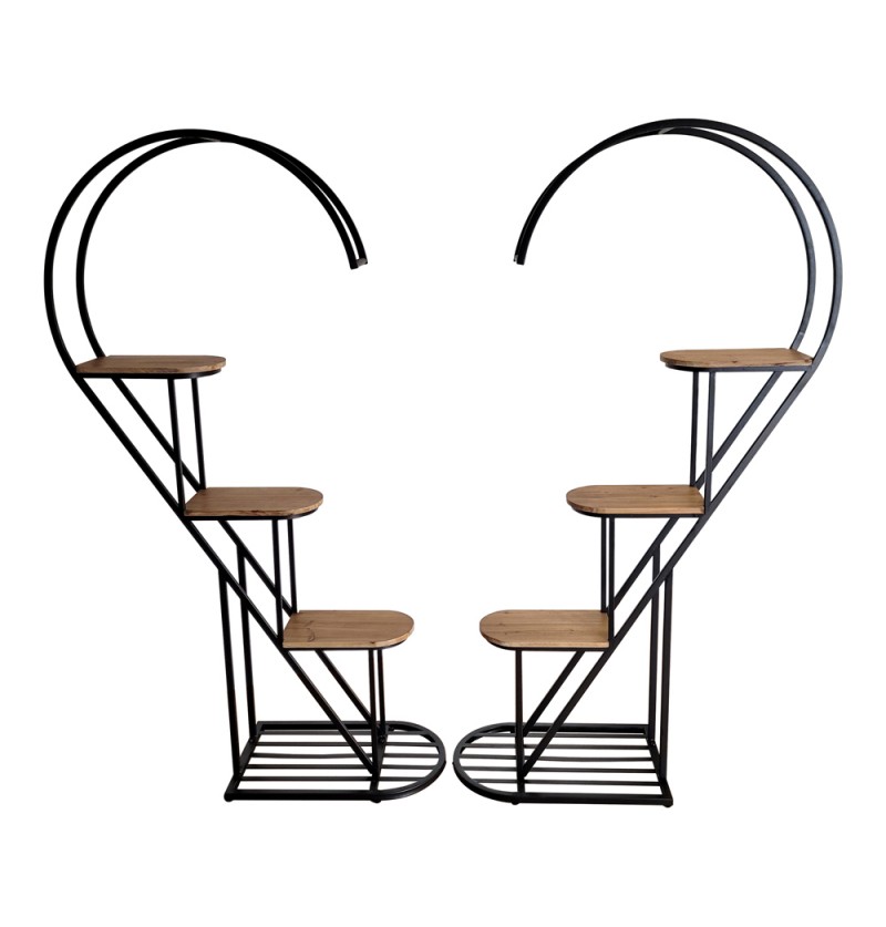 Vintage Hjerteformet Displaystand Sort