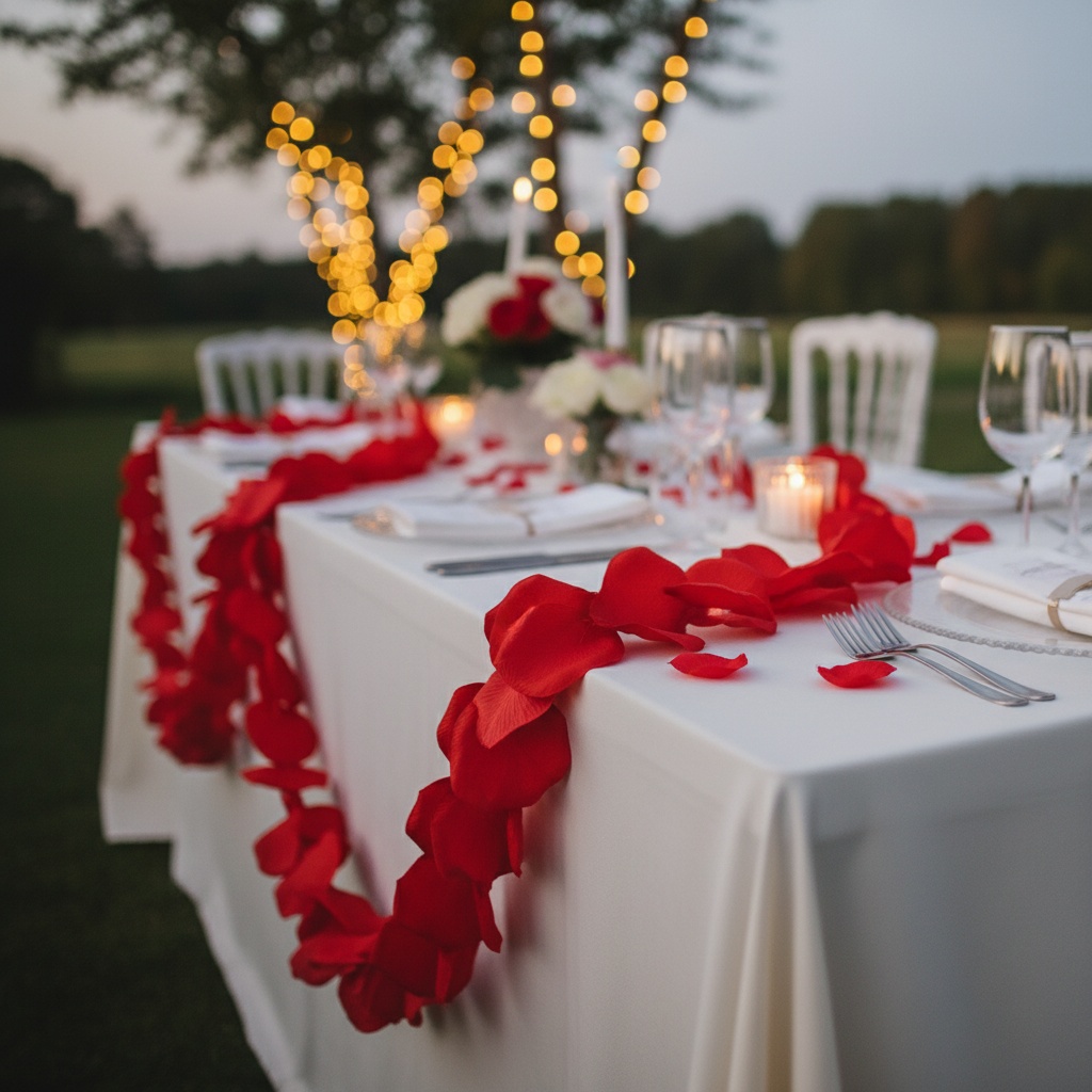 Kunstig Store Rosenblade Guirlande Rød