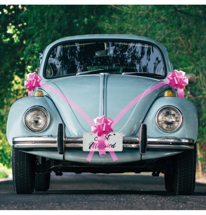 Sløjfe Bildekoration Sæt Fuchsia - 5 dele | Bryllup Bildekoration - Temashop