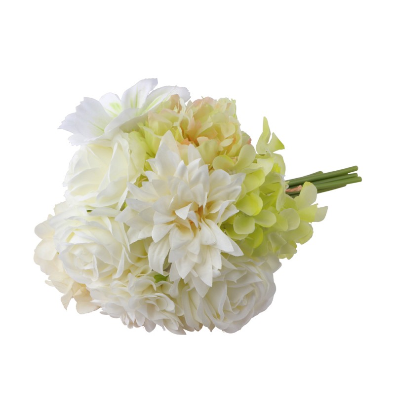 Kunstig Dahlia Buket Hvid