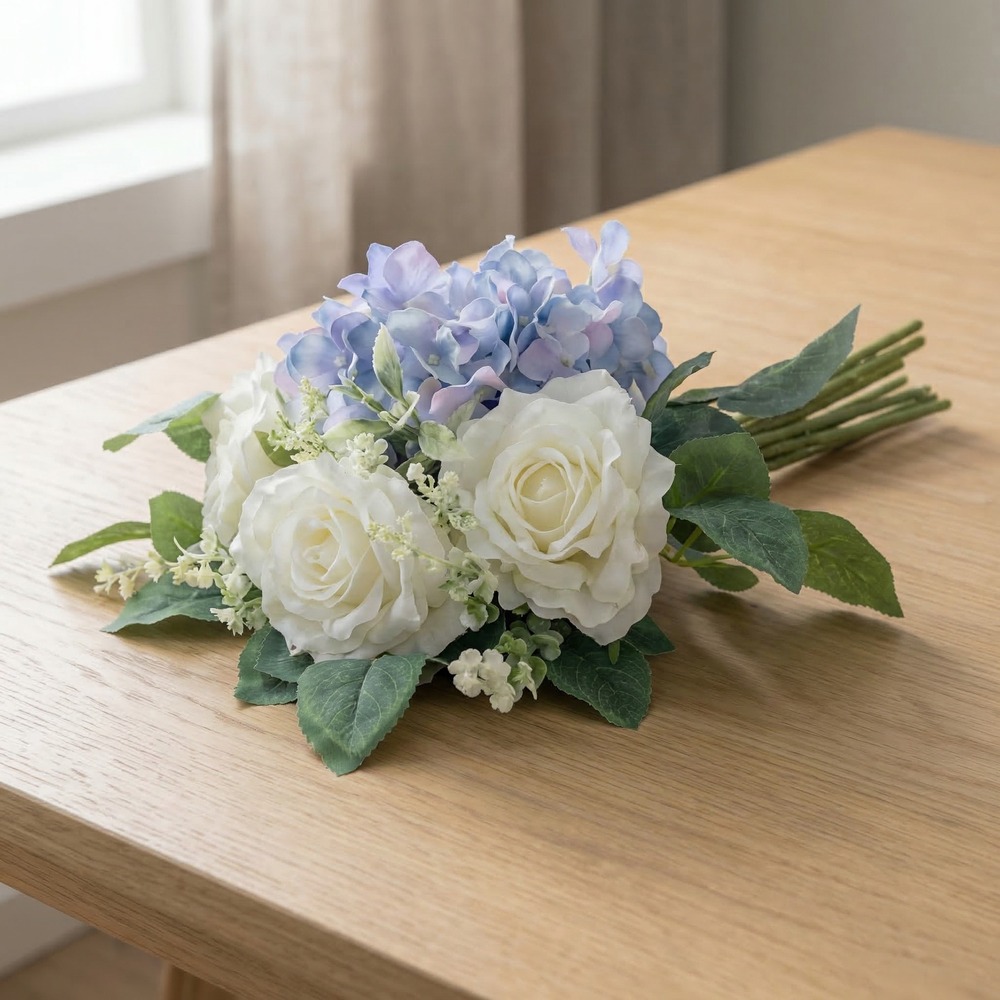 Kunstig Hortensia Blomsterbuket - 1 stk (30 x 40 cm) | Blomst Kunstige blomster - Temashop