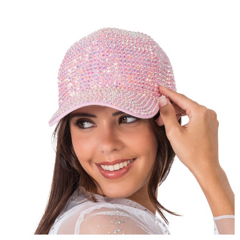 Diamant Kasket Lyserød | Festival Hat / Hue / Hjelm - Hovedtilbehør - Temashop