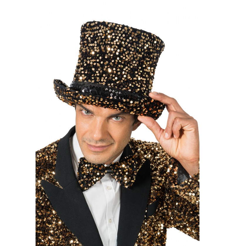 Glimmer Tophat Bronze (19 cm) | Gentleman Hat / Hue / Hjelm - Hovedtilbehør - Temashop