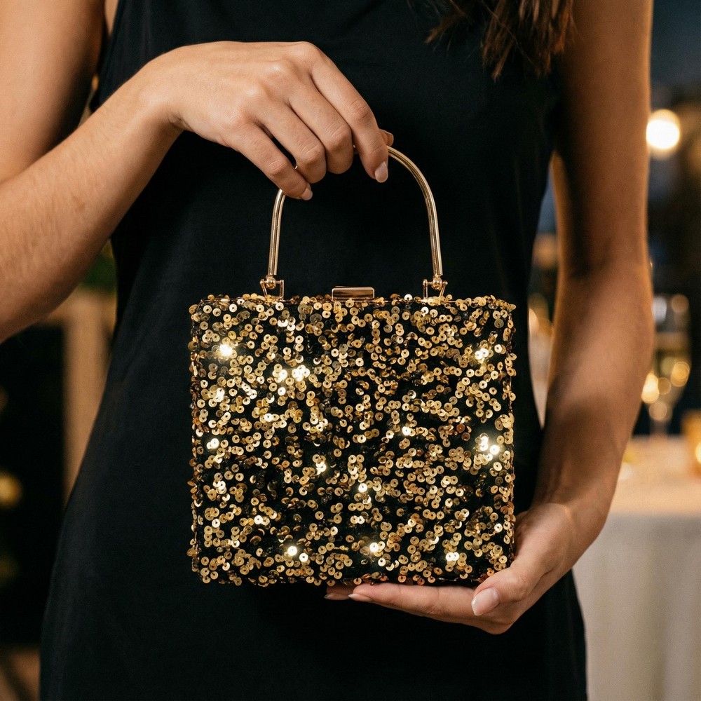 Paillet Håndtaske Guld | Guld tema Taske / Pung - Kropstilbehør - Temashop