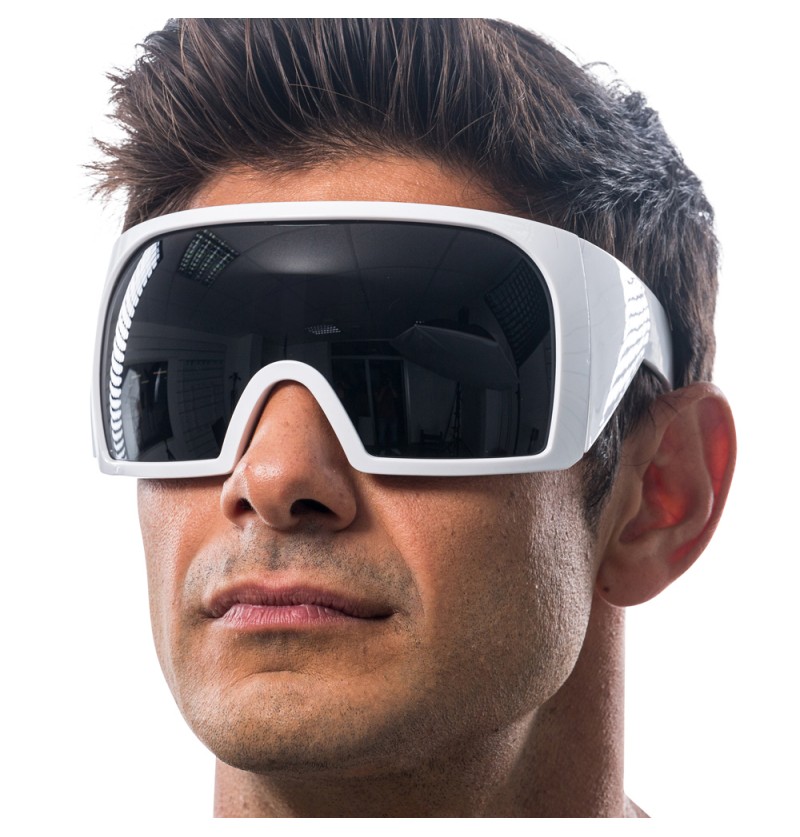 Futuristiske Space Briller Hvid (15 x 16 x 8,2 cm) | Rummet Briller - Hovedtilbehør - Temashop