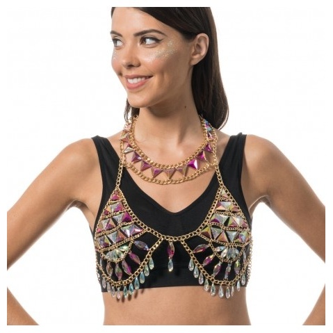 Festival Bikinitop Med Krystaller | Festival BH - Beklædning - Temashop